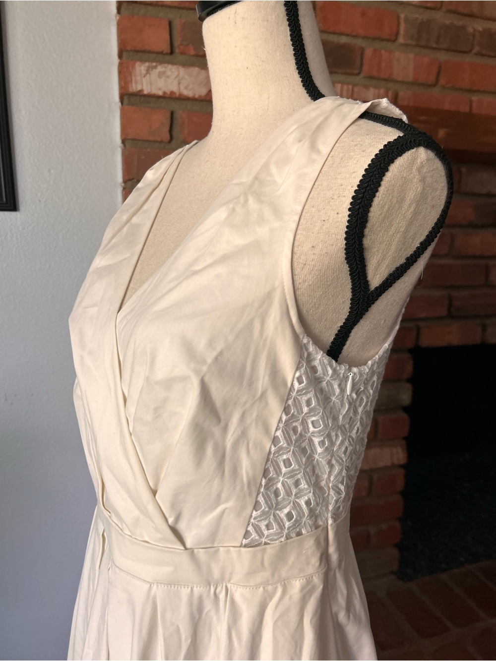 NWT Anthropologie Collette Dinnigan Pleated Trellis Dress in White Sz 10 - Picture 7 of 10